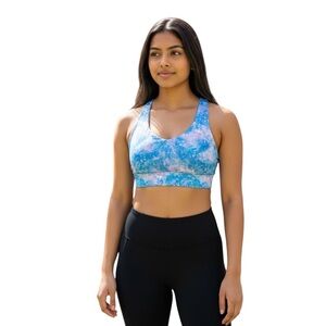 Juicy Couture Sport Marble Blue and Pink Sports Bra